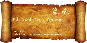 Mészáros Aggeus névjegykártya
